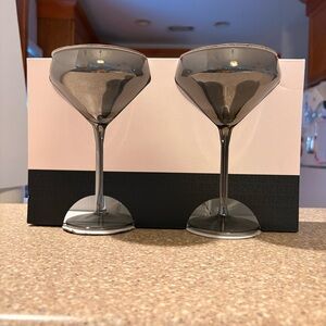 Black Martini Glass Set Rachel Zoe NWT